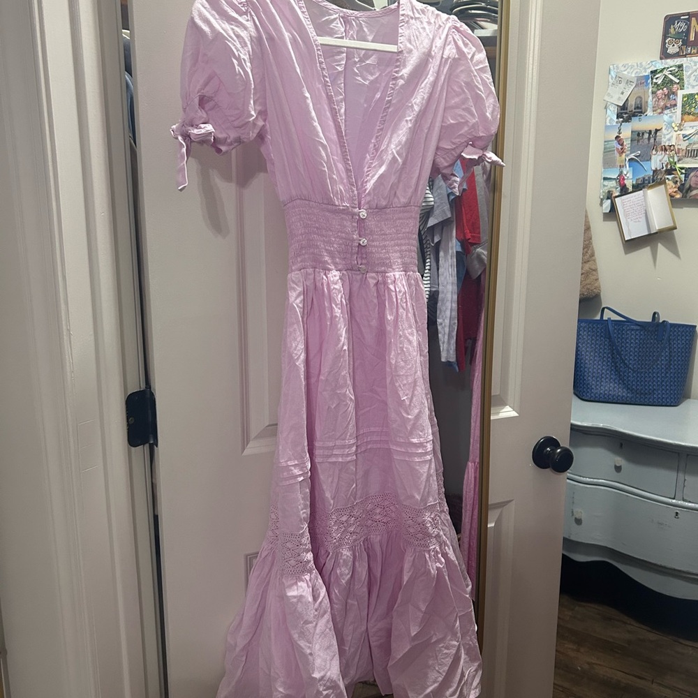 Light Purple/Pink Puff Sleeve Dress